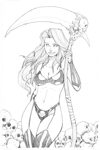 Lady Death Goddess Coloring page