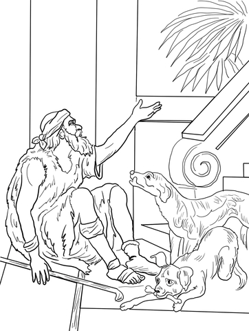 Lazarus and the Rich Man Coloring page