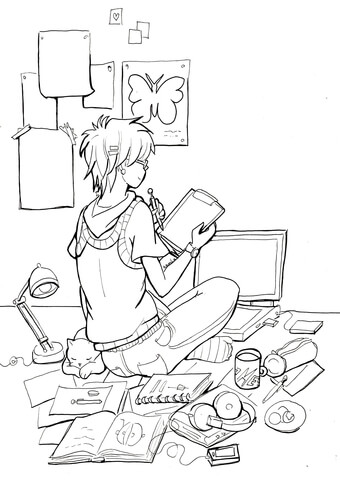 Lazy Afternoon by Namtia Coloring page