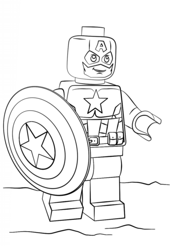 Lego Captain America Coloring page