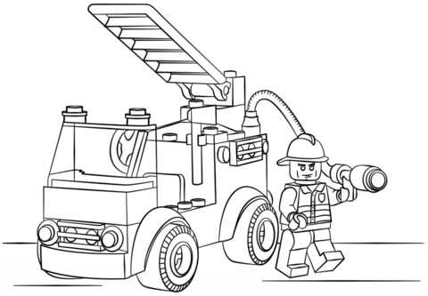 Lego Fire Truck Coloring page