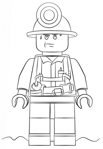 Lego City Miner Coloring page