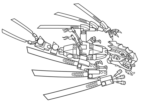 Lego Ninjago Dragon Coloring page