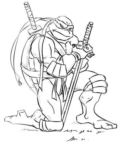 Leonardo from Ninja Turtles Coloring page