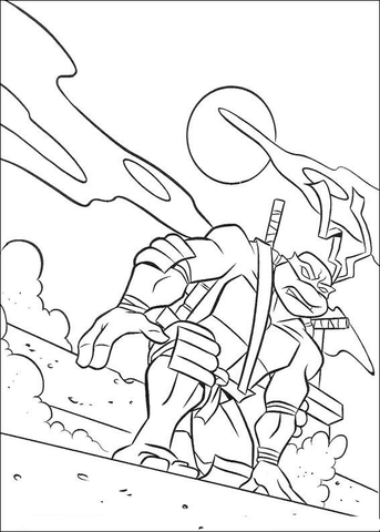 Leonardo and the moon  Coloring page