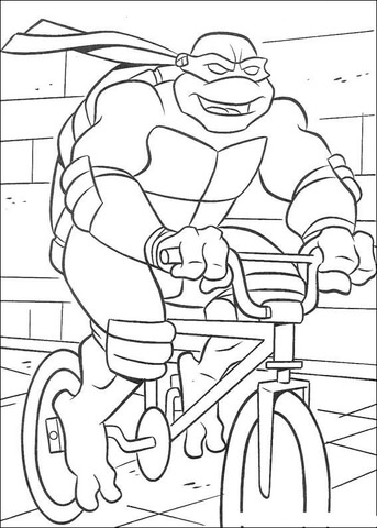 Leonardo Rides A Bicycle  Coloring page