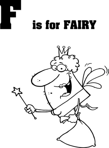 Letter F is for Fairy Coloring page