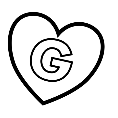 Letter G in Heart Coloring page