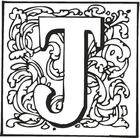 Letter J Coloring page