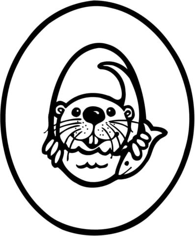 Letter O is for Otter Coloring page