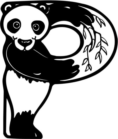 Letter P is for Panda Coloring page