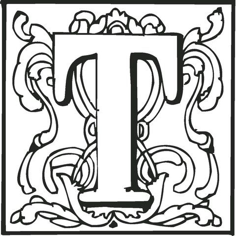 Letter T Coloring page