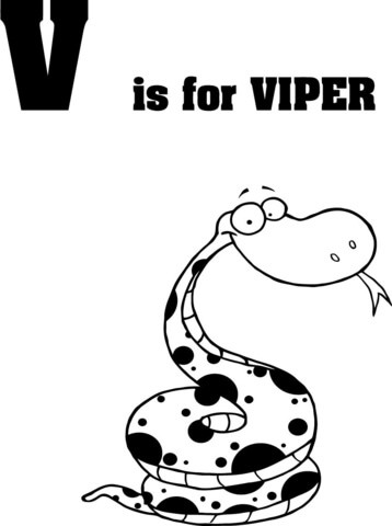 Letter V is for Viper Coloring page