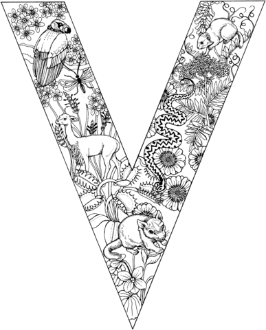 Letter V Coloring page