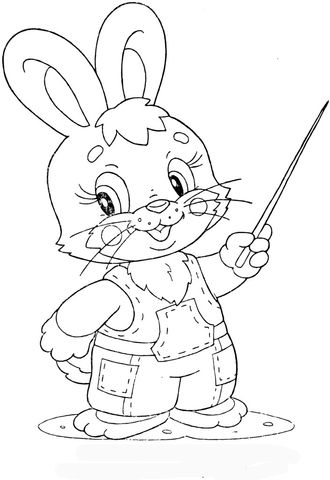 Leveret at school Coloring page