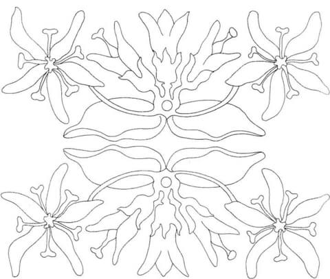 Lillies Outline  Coloring page