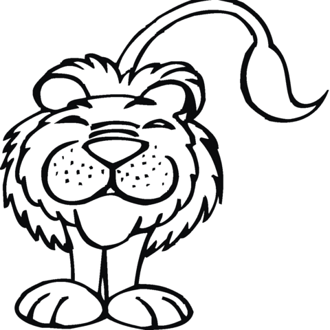 Smiling Lion Coloring page