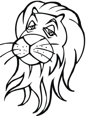 Lion head Coloring page