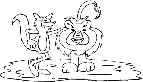 Lion And Coyote Coloring page