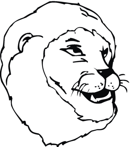 Lion Is Smiling Coloring page