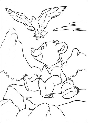 Koda And Eagle  Coloring page