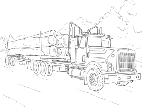 Log Truck Coloring page