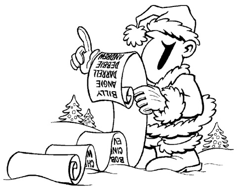 Long Long Christmas List  Coloring page