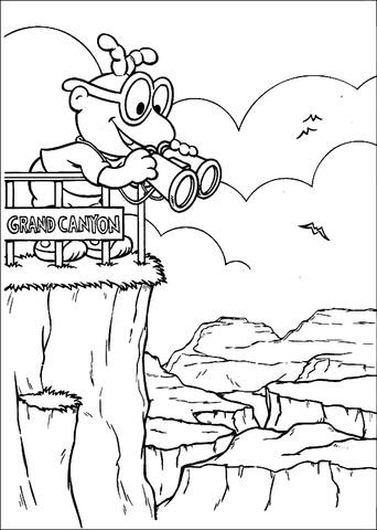 Baby Scooter in Grand Canyon Coloring page