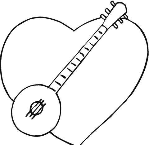 I Love Banjo Music  Coloring page