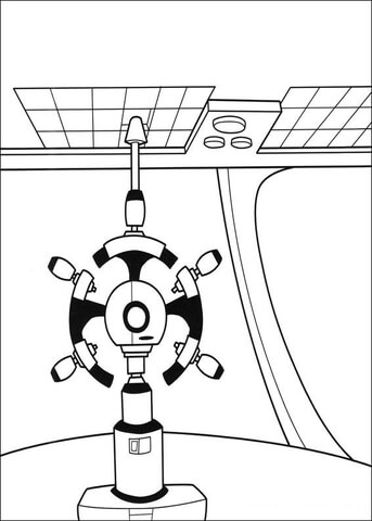 Main Room In The Space Ship  Coloring page