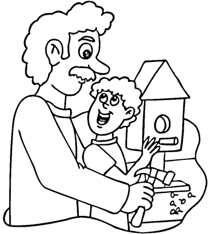 Making Birdhouse  Coloring page