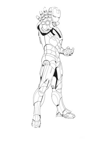 Iron man is ready to fight  Coloring page