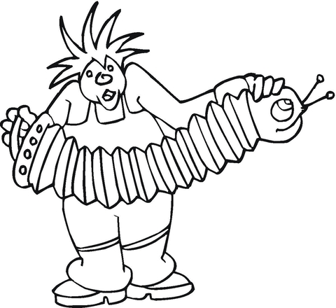 Man Is Playing Accordion  Coloring page