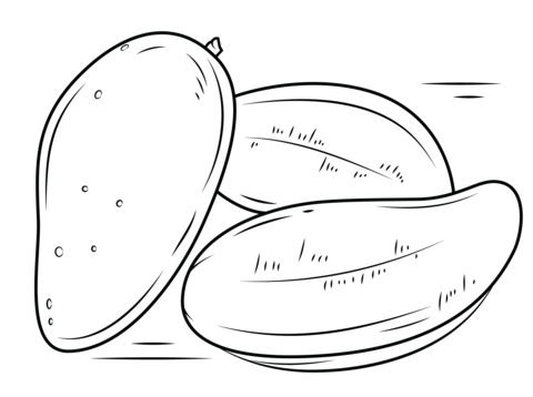 Mango fruits Coloring page