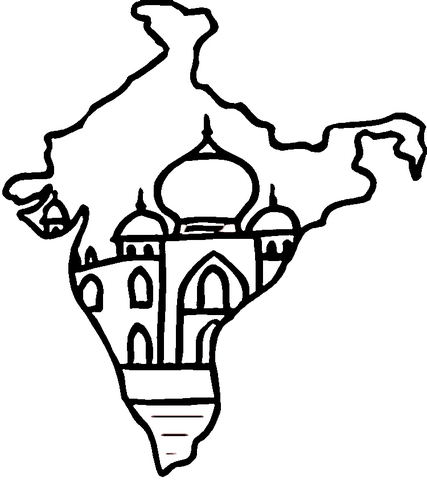 Map Of India  Coloring page