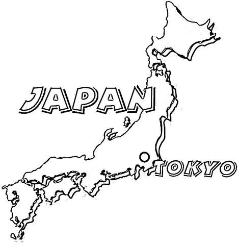 Map Of Japan  Coloring page