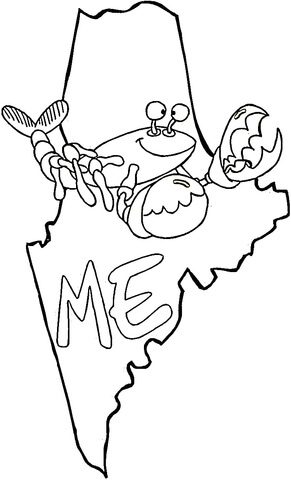 Map Of Maine  Coloring page