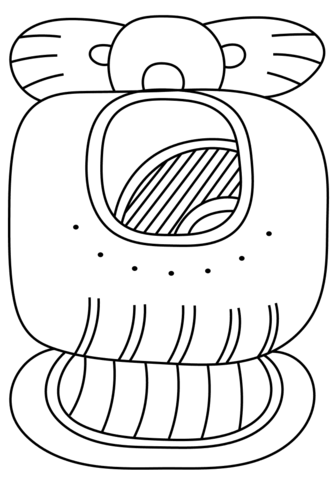 13th Maya Month - Mak Coloring page