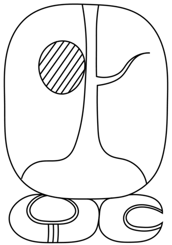 14th Maya Month - K'ank'in Coloring page