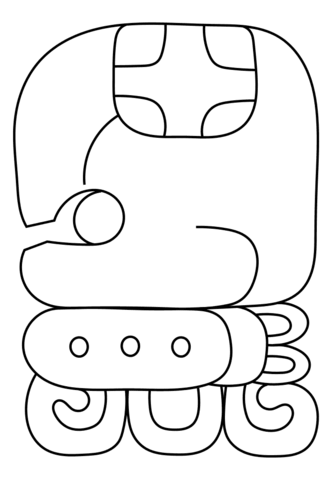 17th Maya Month - K'ayab Coloring page