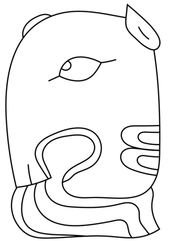 6th Maya Month - Xul Coloring page