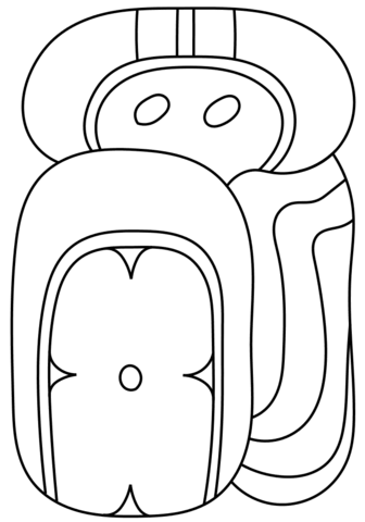 7th Maya Month - Yaxk'in' Coloring page