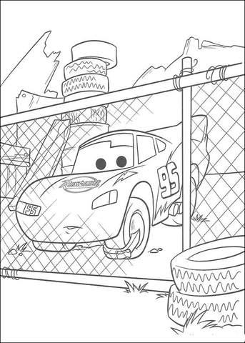 McQueen is Sad  Coloring page