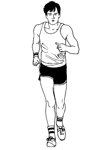 Man Marathon Runner Coloring page