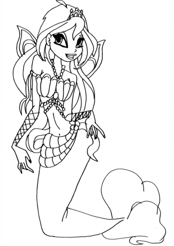 Mermaid Bloom Coloring page