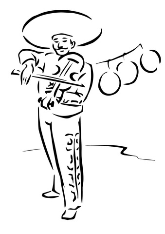 Mexican Violinist Coloring page