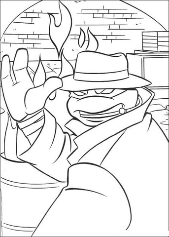 Michelangelo in a trench coat Coloring page