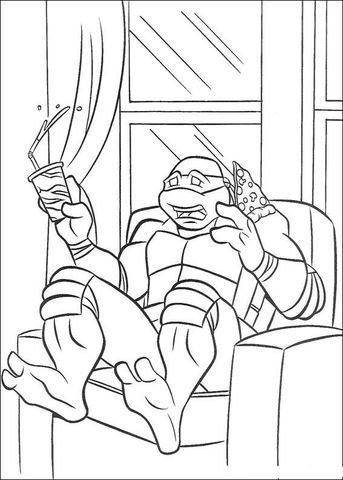 Michelangelo Is Shocked  Coloring page