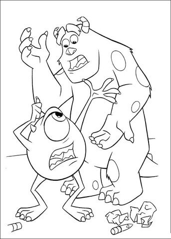 Mike And Sulley  Coloring page