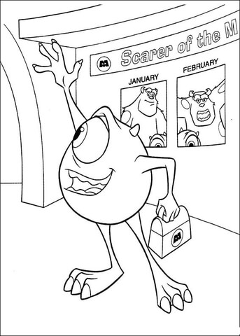 Mike Says Goodbye  Coloring page